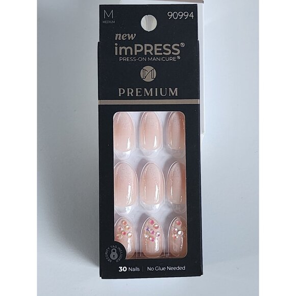 New ImPRESS Premium Press-On Manicure "Glowing My Way" Medium - Picture 1 of 2
